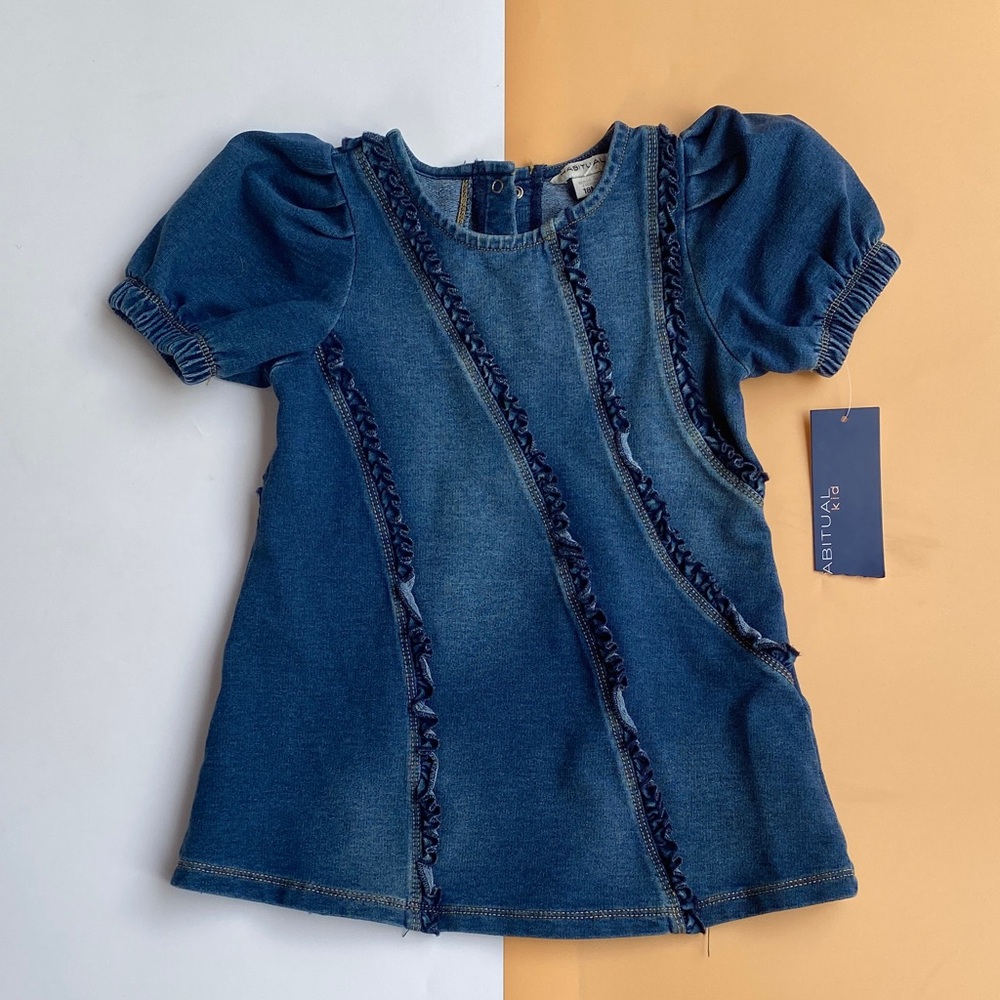 Habitual Kids Blue Denim Ruffle Blouse